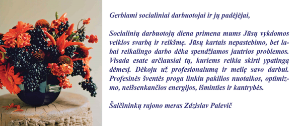 Meras sveikina socialinius darbuotojus