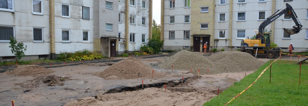 Šalčininkuose atnaujinama daugiabučių kiemų infrastruktūra