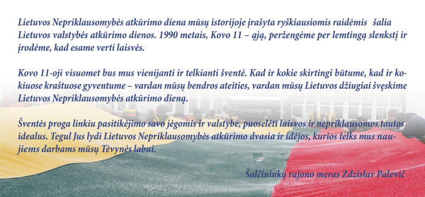 Meras sveikina Lietuvos Nepriklausomybės atkūrimo dienos proga