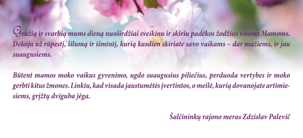 Meras Zdzislav Palevič sveikina mamas