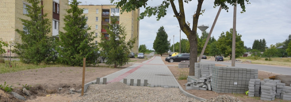 Šalčininkuose įrengiamas naujas pėsčiųjų-dviračių takas