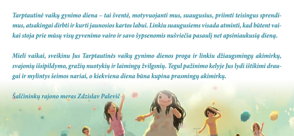 Meras sveikina Tarptautinės vaikų gynimo dienos proga!