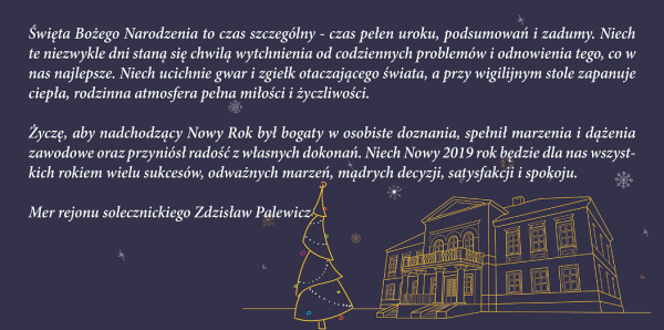 Mer rejonu solecznickiego Zdzisław Palewicz składa życzenia bożonarodzeniowe