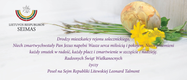 Pozdrowienia Posła na Sejm RL Leonarda Talmonta