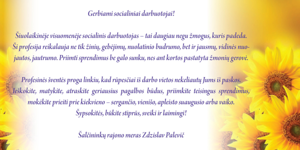 Sveikinimai socialiniams darbuotojams!