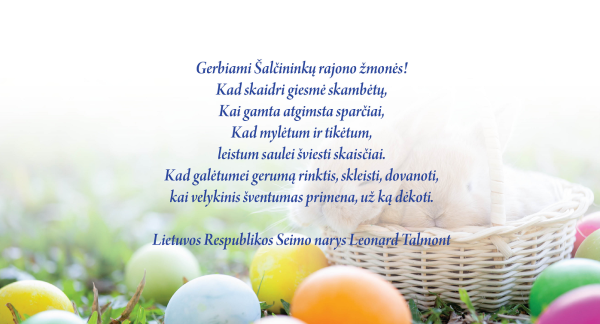 LR Seimo nario sveikinimas Velykų proga