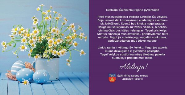 Meras Zdzislav Palevič sveikina su Šv. Velykomis