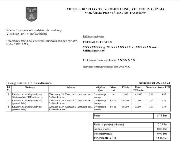 Gyventojai kviečiami pasitikrinti, ar nėra skolingi už atliekų tvarkymą