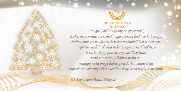 LR Seimo narės sveikinimas