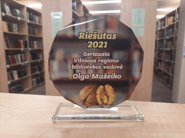 Geriausia bibliotekų konkurso „Riešutas 2021“ vadovė – Šalčininkų bibliotekos direktorė Olga Mažeiko