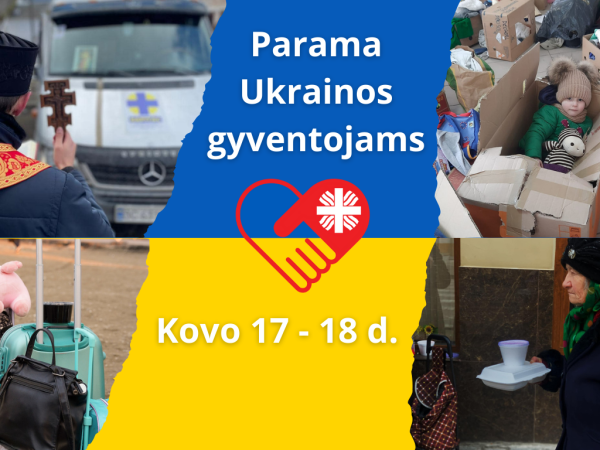 Caritas skelbia daiktų rinkimo iniciatyvą Ukrainos žmonėms kovo 17–18 d. 