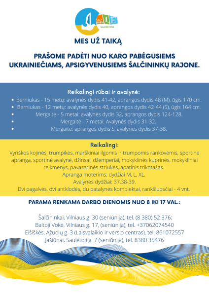 Prašome padėti nuo karo pabėgusiems ukrainiečiams, apsigyvenusiems Šalčininkų rajone