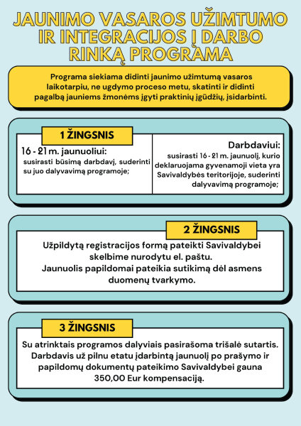 Jaunimo vasaros užimtumo ir integracijos į darbo rinką programa