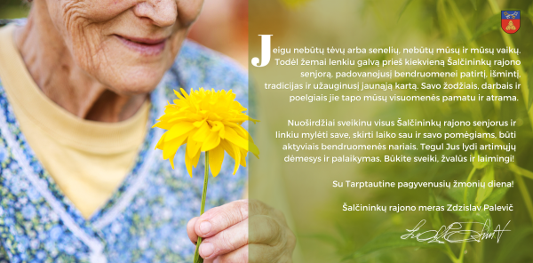 Su Tarptautine pagyvenusių žmonių diena!