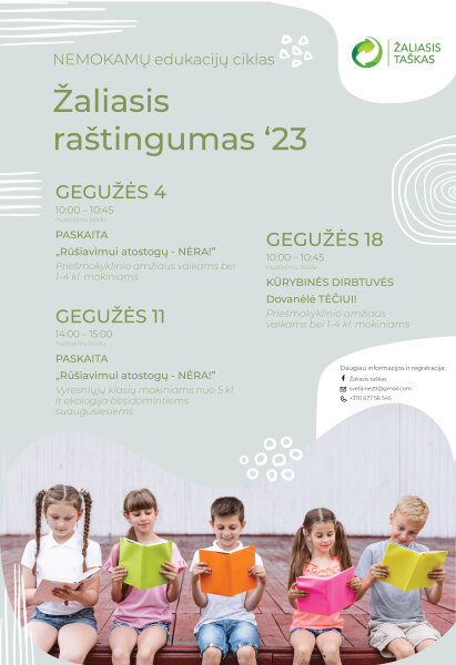 Žaliasis raštingumas 2023: nemokamos nuotolinės edukacijos