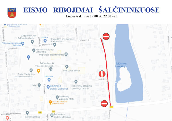 Eismo ribojimas liepos 6 d. 