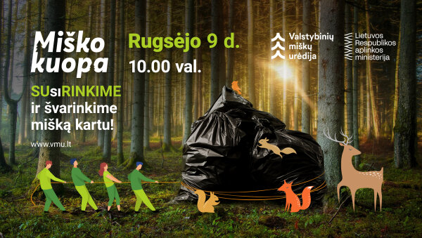 Miškininkai kviečia susiburti į tradicinę miškų švarinimo talką – rugsėjo 9 d. visoje Lietuvoje...