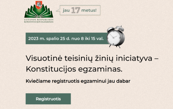Visuotinė teisinių žinių iniciatyva – Konstitucijos egzaminas.