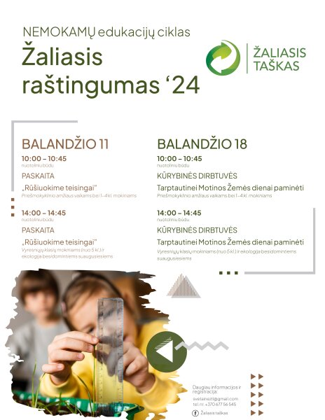 Nemokamos nuotolinės edukacijos „Žaliasis raštingumas“