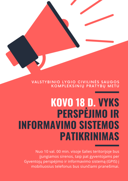 Perspėjimo sistemos patikrinimas