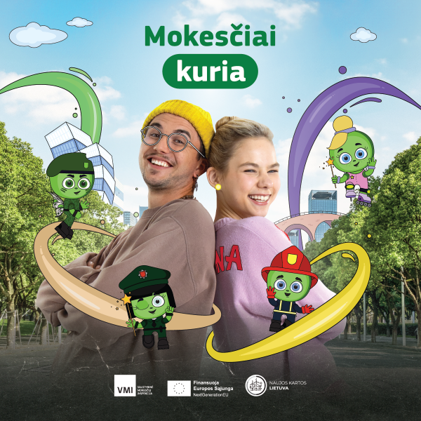 Naujas VMI projektas vaikams – nuo mokesčių herojų iki žinomų komikų dainos