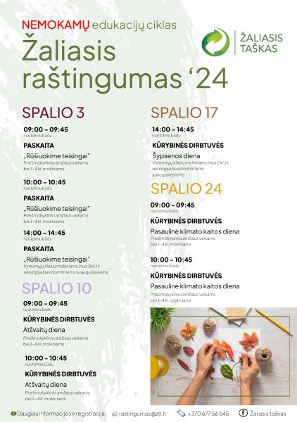 Bezpłatna zdalne edukacje  „Žaliasis raštingumas”