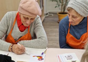 Edukacija bibliotekoje edukacija „Piešimas ant pagalvėlių“