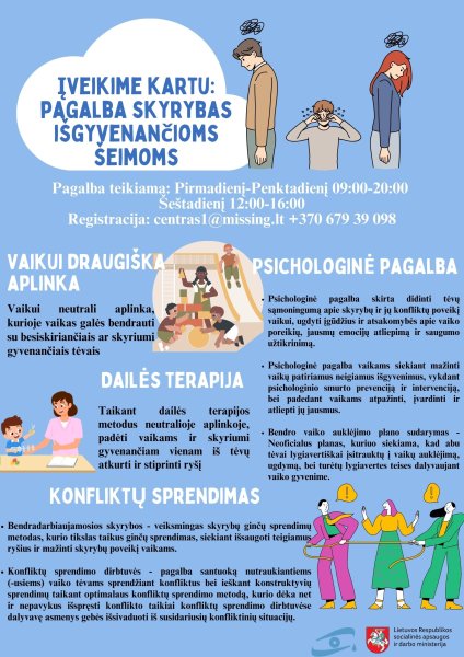 Įveikime kartu: pagalba šeimoms išgyvenančios skyrybas
