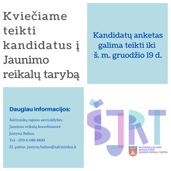 Pratęstas kandidatų į Jaunimo reikalų tarybą teikimo terminas