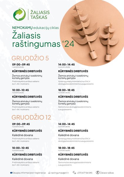 Nemokamos nuotolinės ciklo „Žaliasis raštingumas“ edukacijos