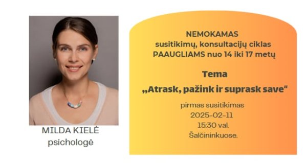 Seminarų ciklas paaugliams „Atrask, pažink ir suprask save“ 