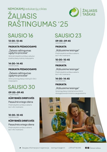 Bezpłatne zdalne edukacje z cyklu „Žaliasis raštingumas”