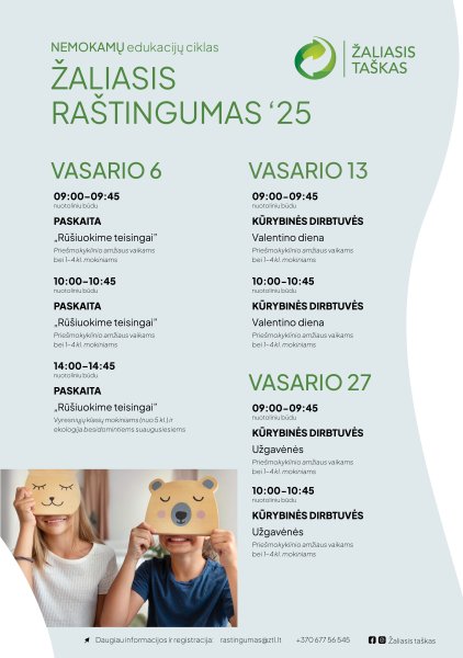Ciklo „Žaliasis raštingumas“ edukacijos