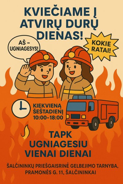 Šalčininkų priešgaisrinė gelbėjimo tarnyba kviečia į atvirų durų dienas!