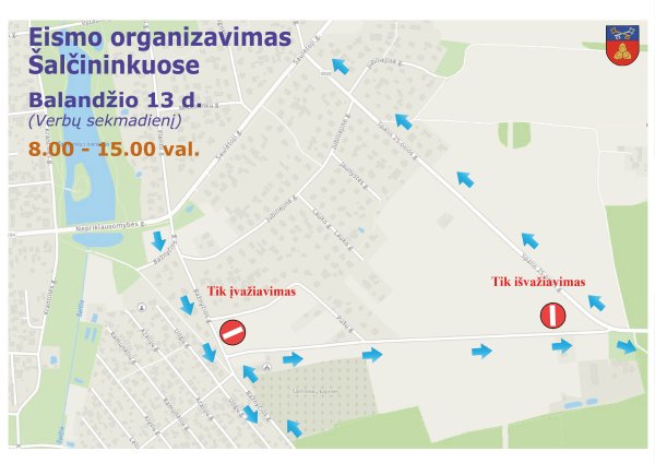 Eismo organizavimas Šalčininkuose Verbų sekmadienį