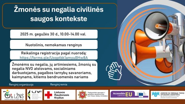  Žmonės su negalia civilinės saugos kontekste