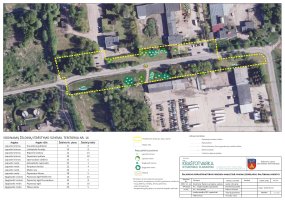 Sodinamų želdinių išdėstymo schema