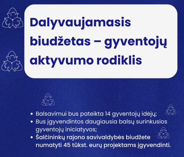Dalyvaujamasis biudžetas – gyventojų aktyvumo rodiklis