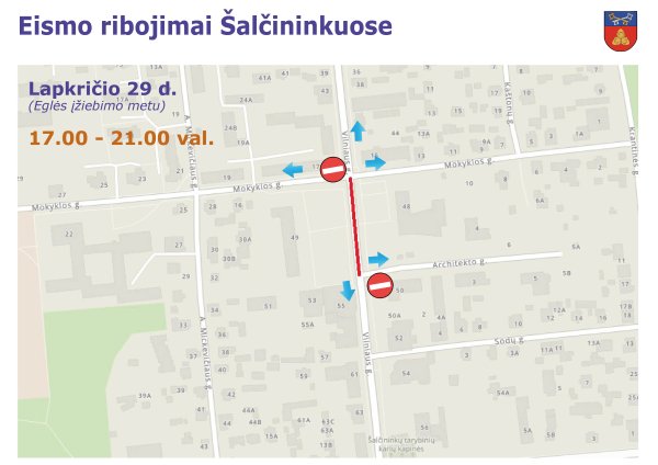 Eismo ribojimai eglės įžiebimo metu