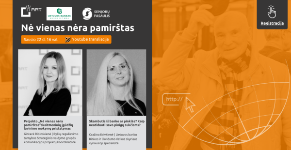 Projektas „Nė vienas nėra pamirštas“  ir vėl kviečia į nuotolinę paskaitą
