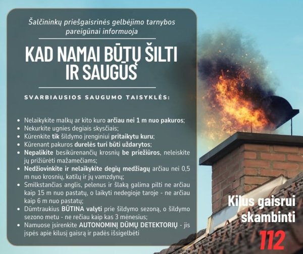 Dideli šalčiai atnešė ir didesnį gaisrų pavojų: Šalčininkų rajone daugėja gaisrų
