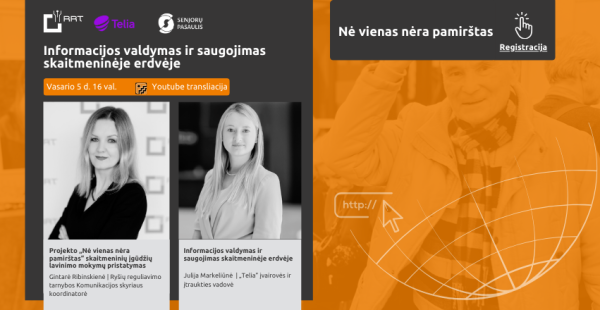 Projektas „Nė vienas nėra pamirštas“  vėl kviečia į nuotolinę paskaitą