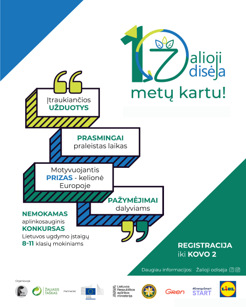 Aplinkosauginis konkursas „Žalioji odisėja“ sugrįžta!