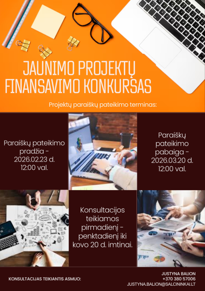 Skelbiamas Jaunimo projektų konkursas 2026 m.