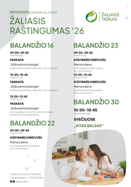 Edukacijų ciklas „Žaliasis raštingumas“