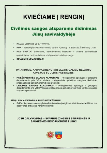 Renginys apie civilinės saugos atsparumo didinimą