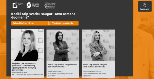 Projektas „Nė vienas nėra pamirštas“  kviečia į nuotolinę paskaitą