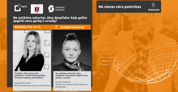 Projektas „Nė vienas nėra pamirštas“  ir vėl kviečia į nuotolinę paskaitą