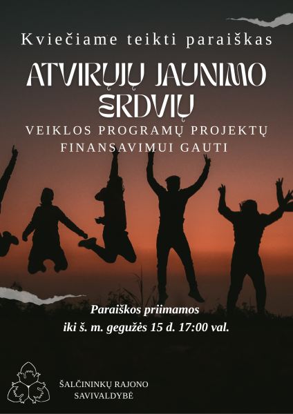 Atvirosios jaunimo erdvės kviečiamos teikti paraiškas finansavimui gauti