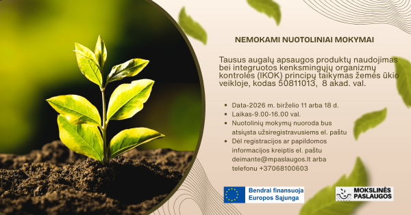 Kviečiame žebdirbius į nuotolinius mokymus